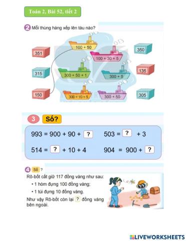 Toán 2, Bài 52, tiết 2