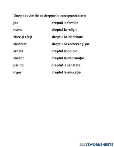 Test Drepturile copiilor