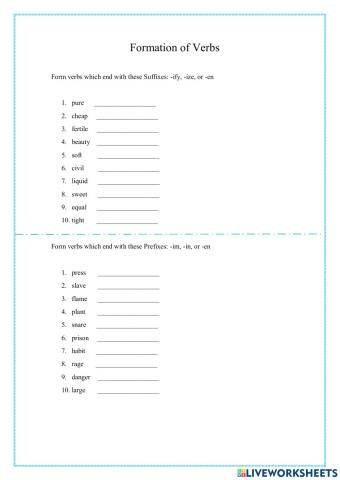 Formation of Verbs