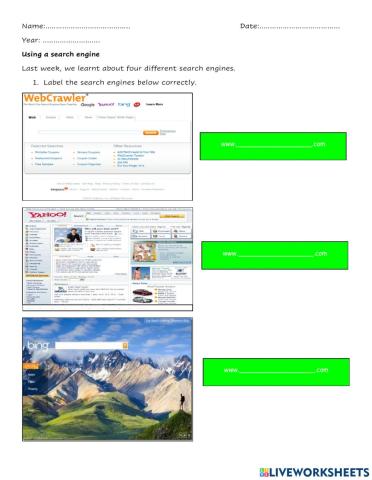 Using a search engine
