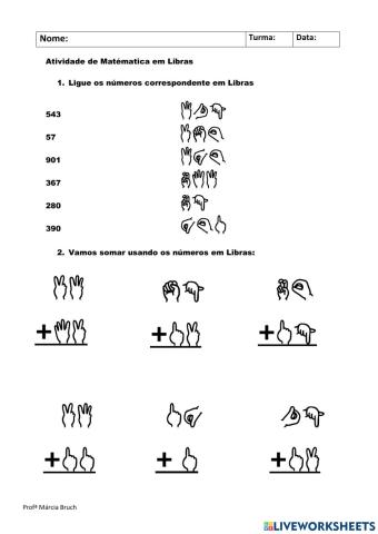 Libras - Números - Exerciícios