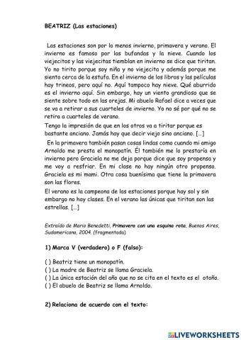 Texto Beatriz las estaciones