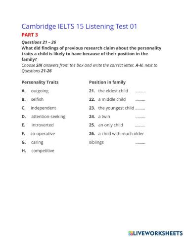 CAM 15 TEST 1 Section 3&4