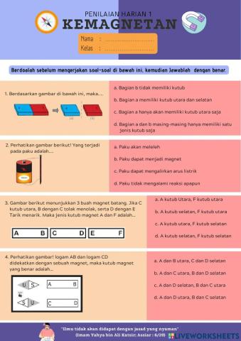 Penilaian harian - kemagnetan