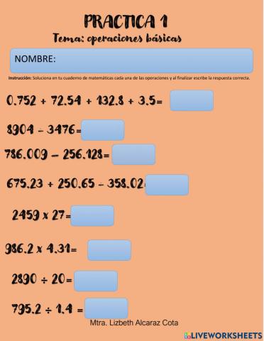 Operaciones basicas