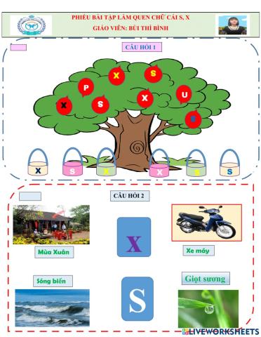 Phiếu bài tậpLQCC: S, X