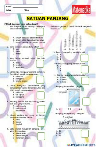 1. matematika -kd 3.6 - satuan panjang