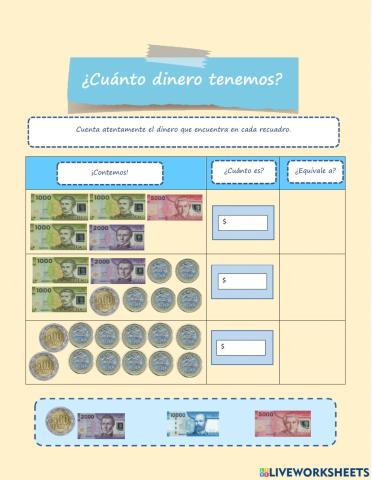 Manejo del dinero actividad 2