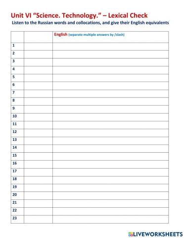 Unit 6- lexical check