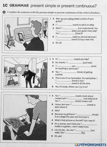 Present continuous vs present simple