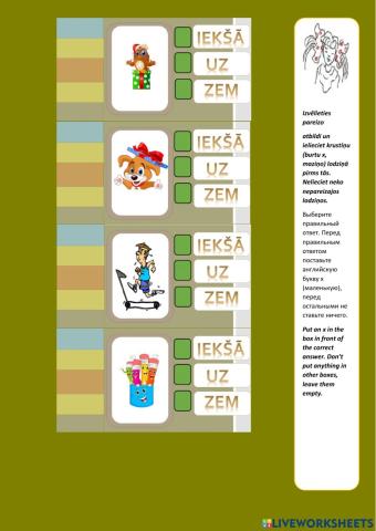 Prepositions of place