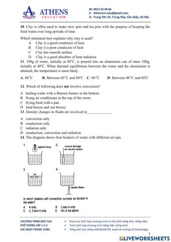 Heat revision - heat transfer, temperature, heat capacity