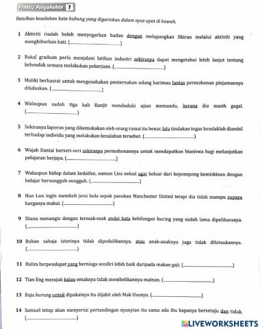 Latihan Kata Hubung