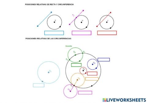 Posiciones relativas respecto a circunferencia