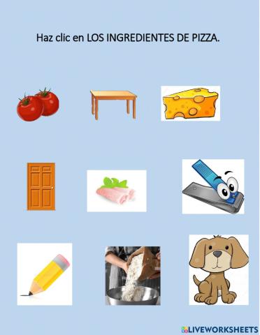 Ingredientes pizza