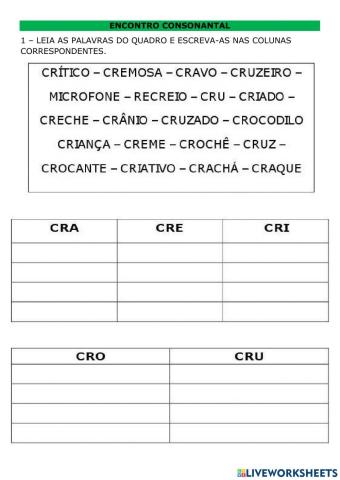 Encontro consonantal