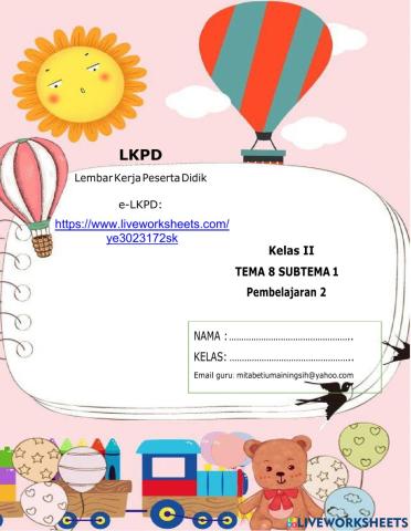 LKPD kelas 2 tema 8 subtema 1 pb 2