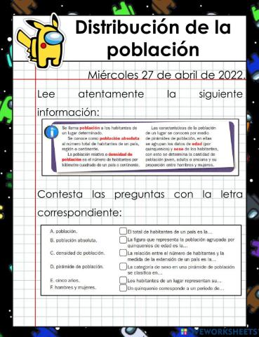 Distribución de la población