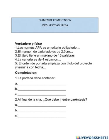 Examen 8vo