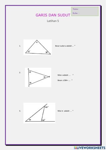GARIS DAN SUDUT Latihan 5