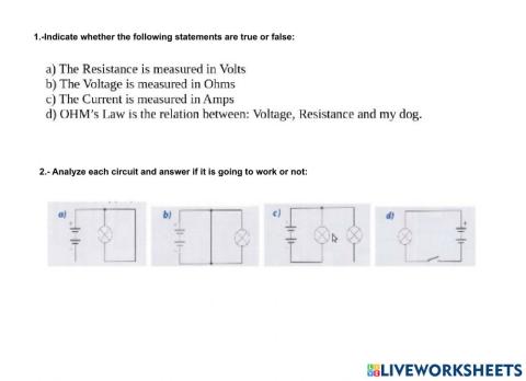 Electricity activity 3