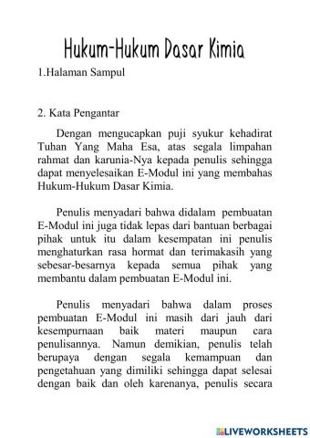 Modul Hukum Dasar Kimia