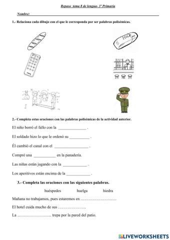 Tema 8 Lengua - 3º Primaria