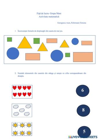 Activitate matematică Georgescu Aura, Rohrmann Simona