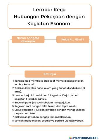 Hubungan pekerjaan dengan kegiatan ekonomi