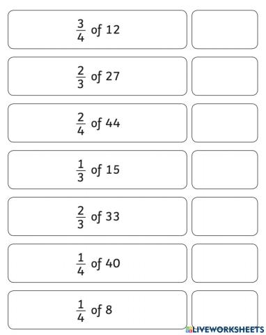 Fraction of a number