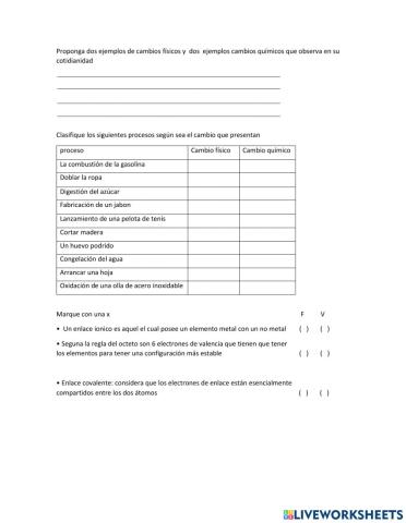 Reacciones químicas y cambios físicos