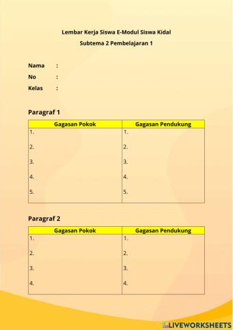 LembarKerja Emodul Siswa Kidal Kelas IV Tematik Tema 1 Subtema 2