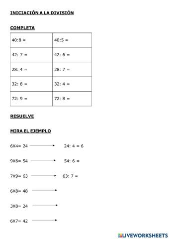 Introducción a la división