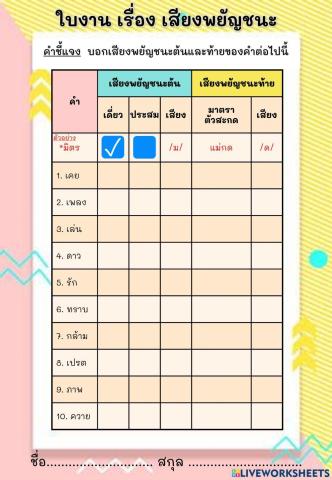 เสียงพยัญชนะในภาษาไทย