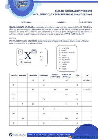 Caracterísiticas cuantitativas