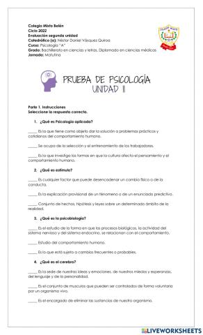 Prueba de psicología