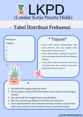 Tabel distribusi frekuensi