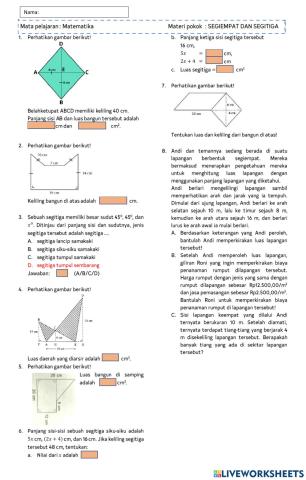 Latihan Segitiga dan Segiempat