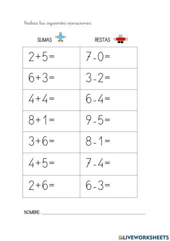 Sumas y restas