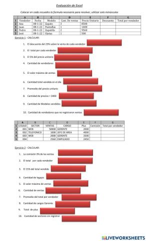 Formulas excel