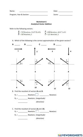 Analytical vector addition