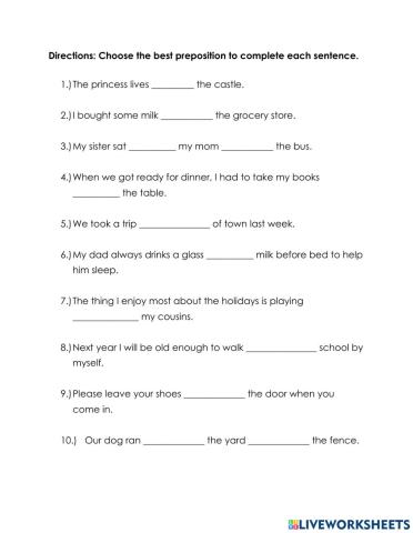 Preposition Graded Assignment