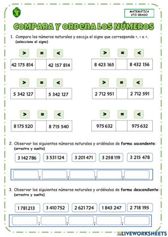 Comparación y ordenación