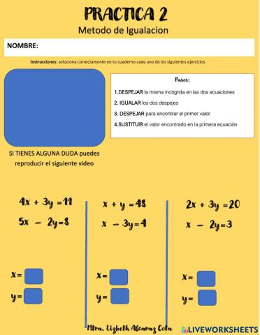 Practica 2: metodo de igualacion