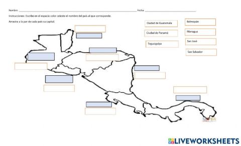 Mapa de Centroamérica