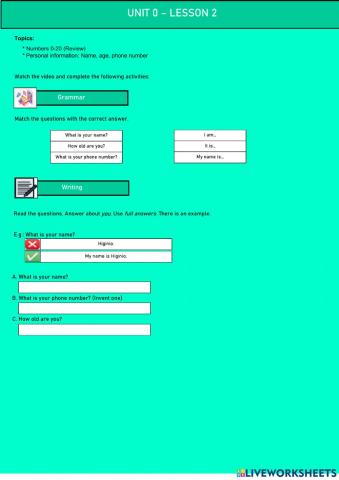Unit 0 - Lesson 2