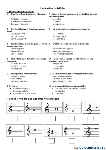 Evaluacion de musica