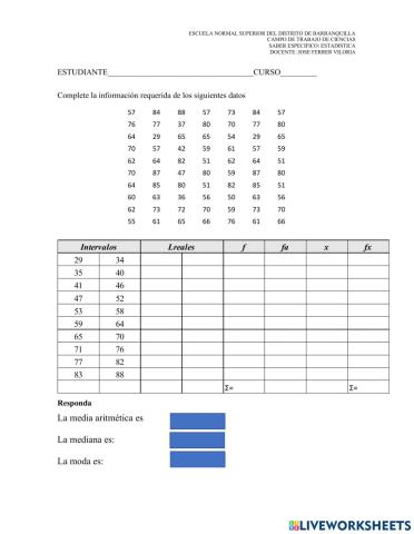 Tabla datos agrupados