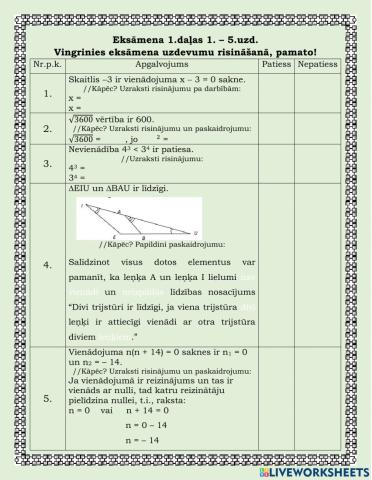 Gatavojamies pamatskolas matemātikas eksāmenam