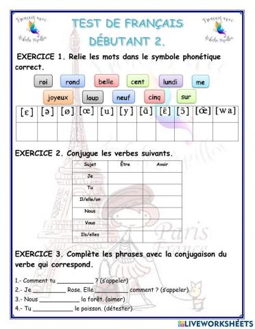 Test Niveau Débutant 2